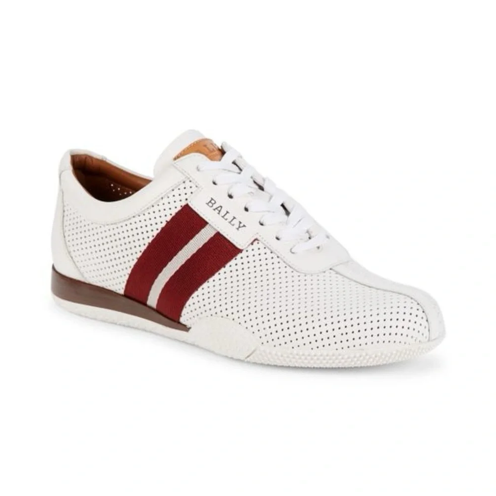 Bally Men's White and Red Sneakers - Picture 2 of 6